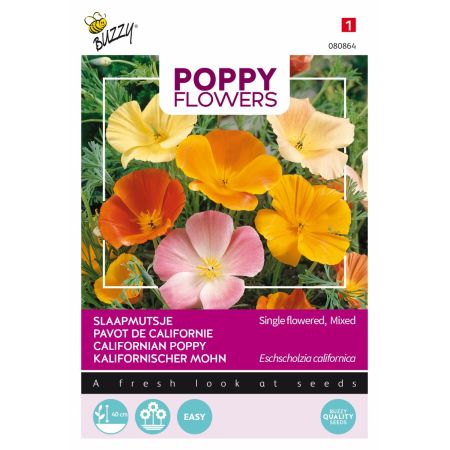 Buzzy Poppy Flowers Kalifornischer Mohn - Buzzy Poppy Flowers, Slaapmutsje
