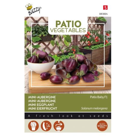 Buzzy Patio Veggies, Mini-Eierfrucht Patio Baby F1 - Buzzy Patio Veggies, Aubergine Patio Baby F1