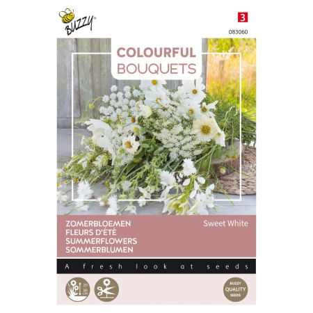 Buzzy Colourful Bouquets, Sweet White