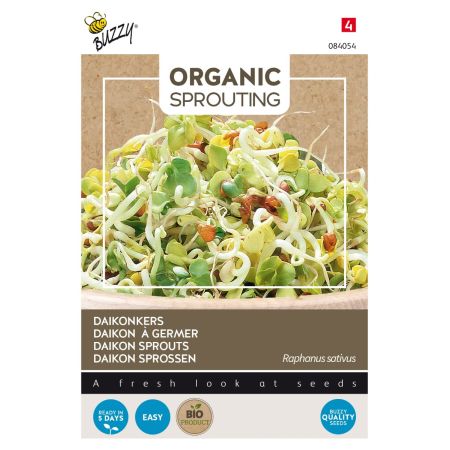 Buzzy Organic Sprouting Rettich, Daikon (BIO) - Buzzy Organic Sprouting Daikonkers  (BIO)