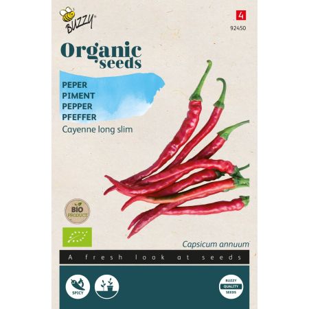 Buzzy Organic Pfeffer Cayenne long slim (BIO) - Buzzy Organic Peper Cayenne long slim (BIO)