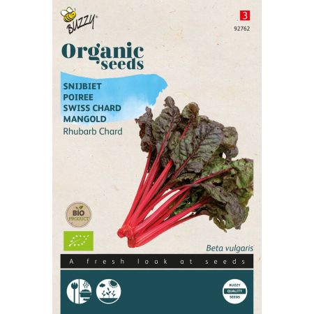 Buzzy Organic Mangold Rhubarb Chard Rotstielig (BIO) - Buzzy Organic Snijbiet Rhubard Chard  (BIO)
