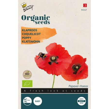 Buzzy Organic Seidenmohn (BIO) - Buzzy Organic Papaver, Klaproos Rood  (BIO)